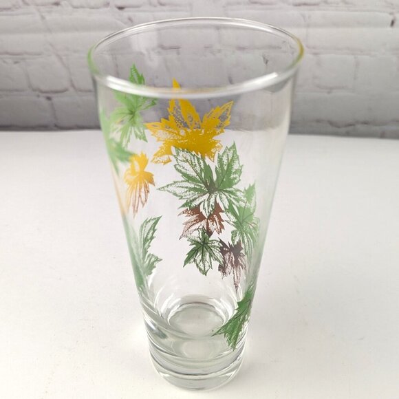 Vintage 50s Maple Leaves Highball Glass - Picture 5 of 9